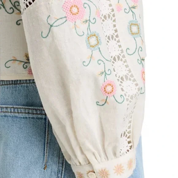 SEA Vesna Embroidered Blouse sz Small - Picture 4 of 6